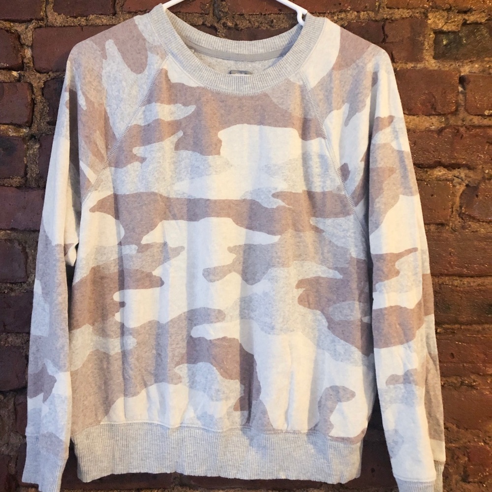Pink and Gray Camouflage Sweatshirt